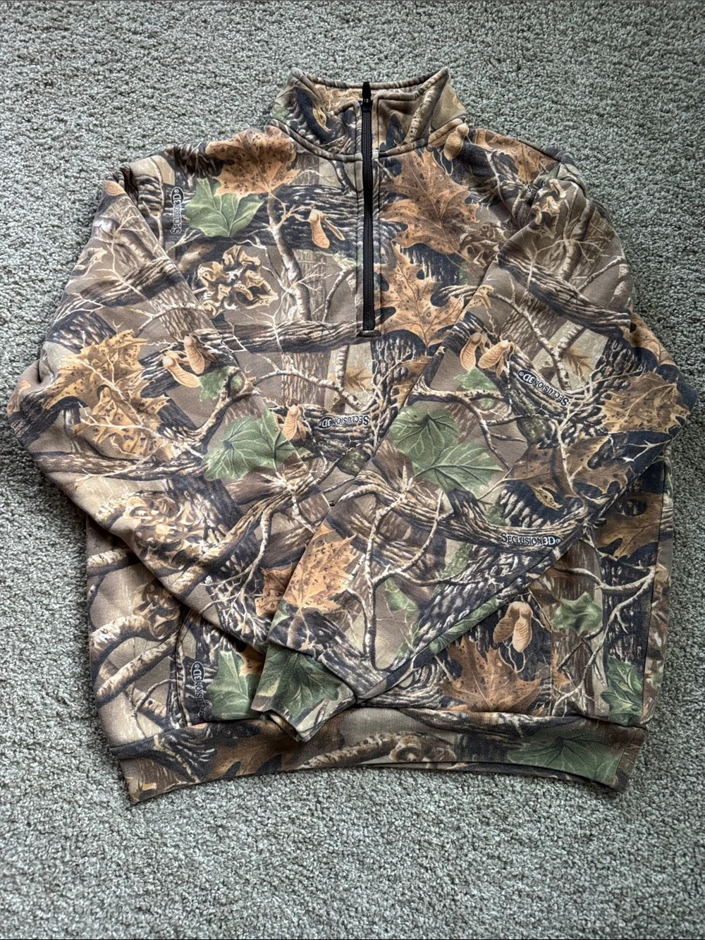 Cabela's Camo Zip-Up Sweater in Brown, Green, Tan